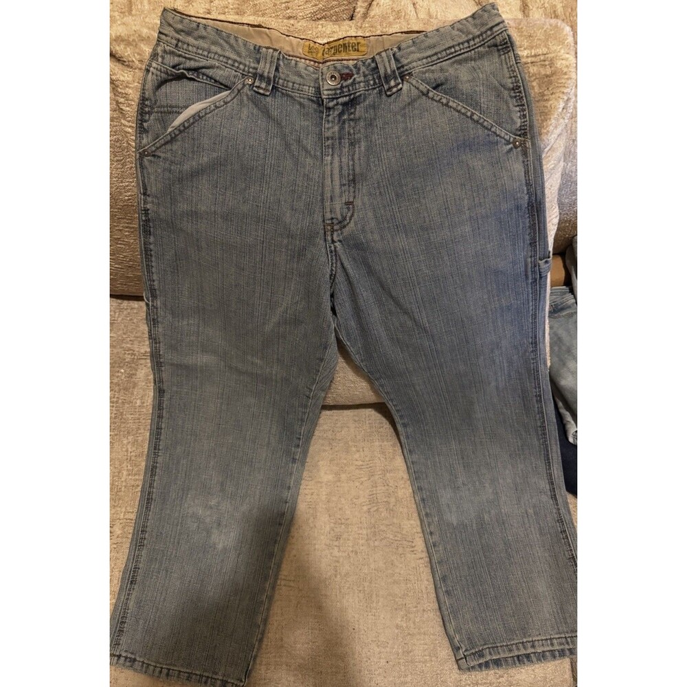 EUC Lee Dungarees Carpenter Jeans Boys 18 Husky Blue Denim Relaxed Straight